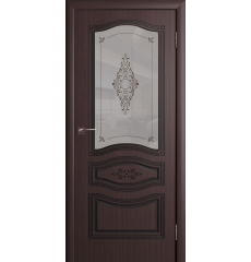 Дверь деревянная межкомнатная шпон Офелия венге Шелкография